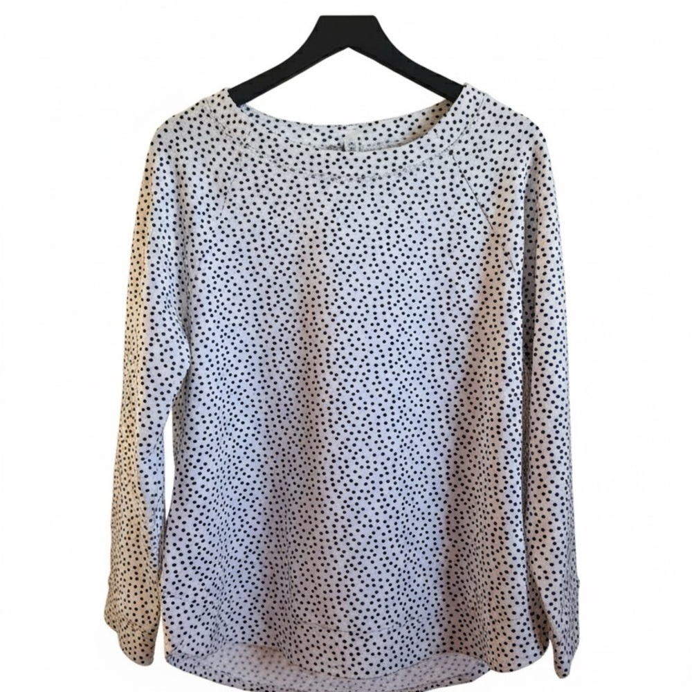 Talbots Black and White Polka Dot Blouse classic casual wear